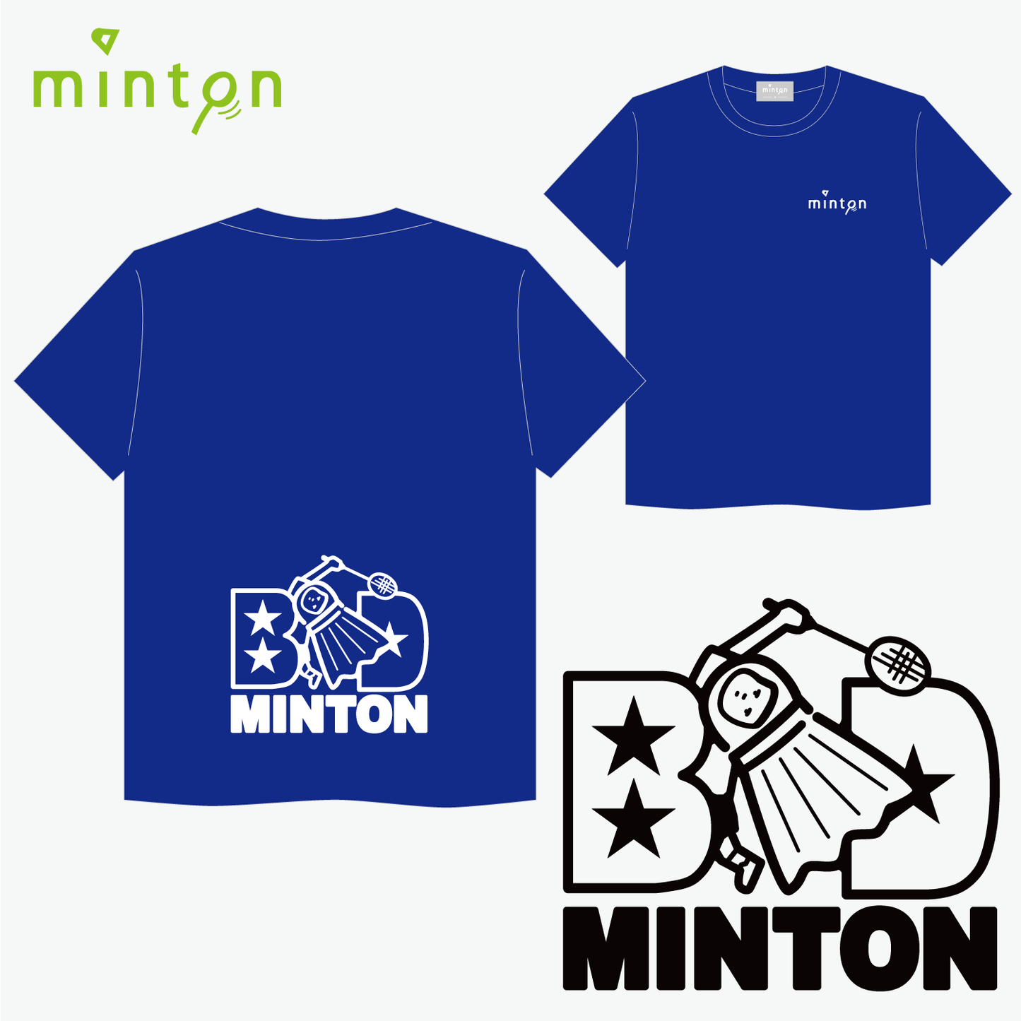 【売り尽くしセール対象】minton 背面スターTシャツ