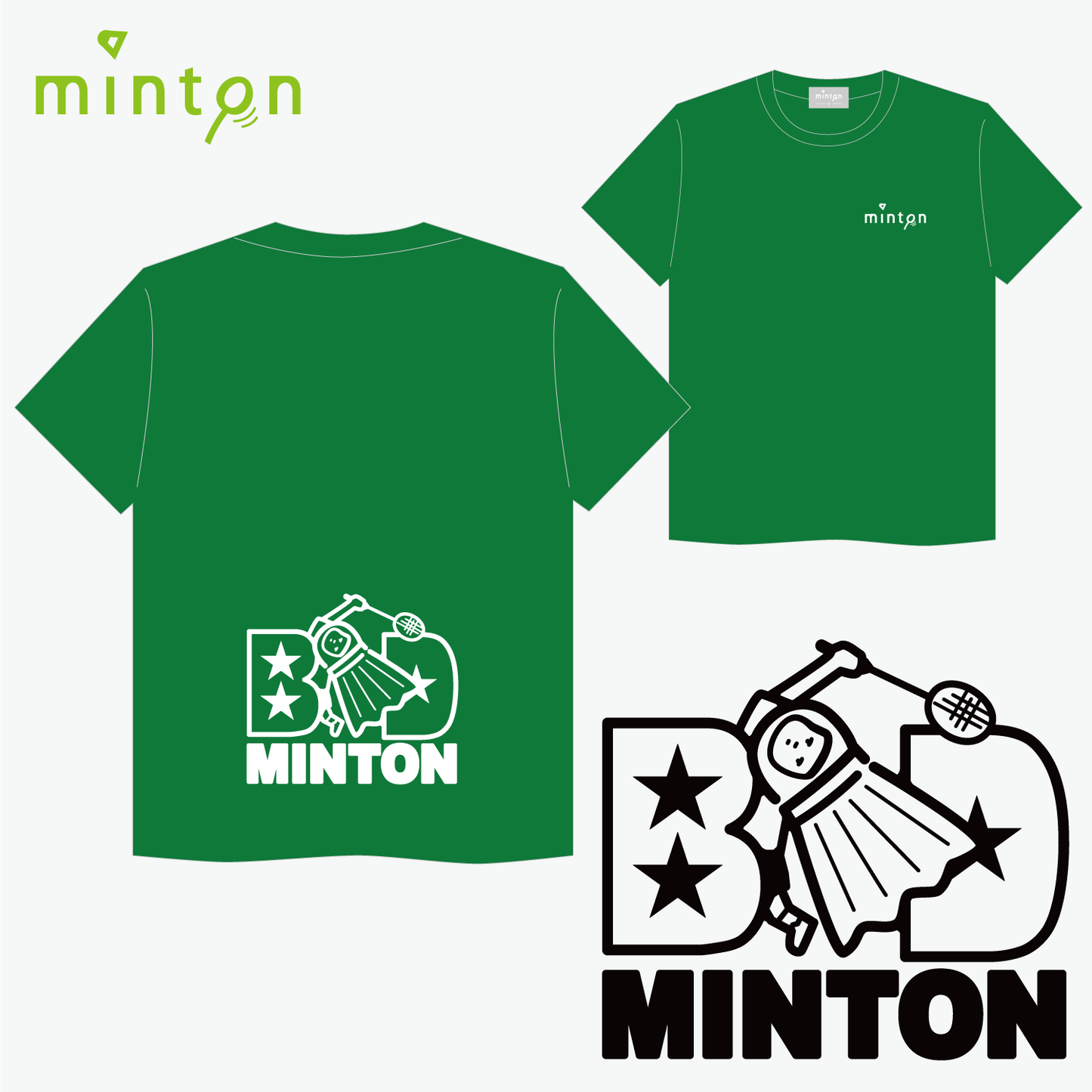 【売り尽くしセール対象】minton 背面スターTシャツ