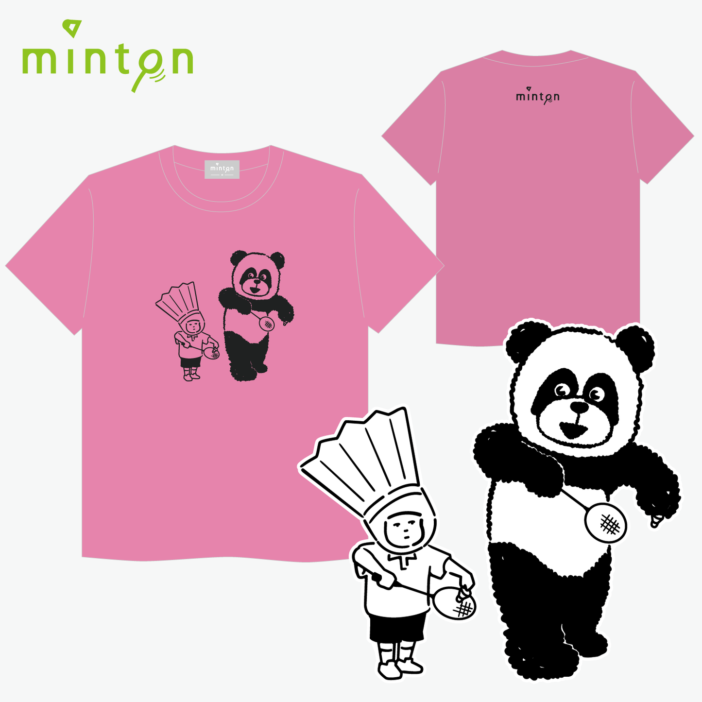 【セール対象商品】minton パンダTシャツ