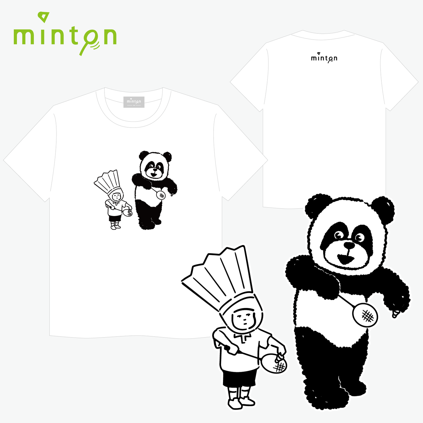 【セール対象商品】minton パンダTシャツ