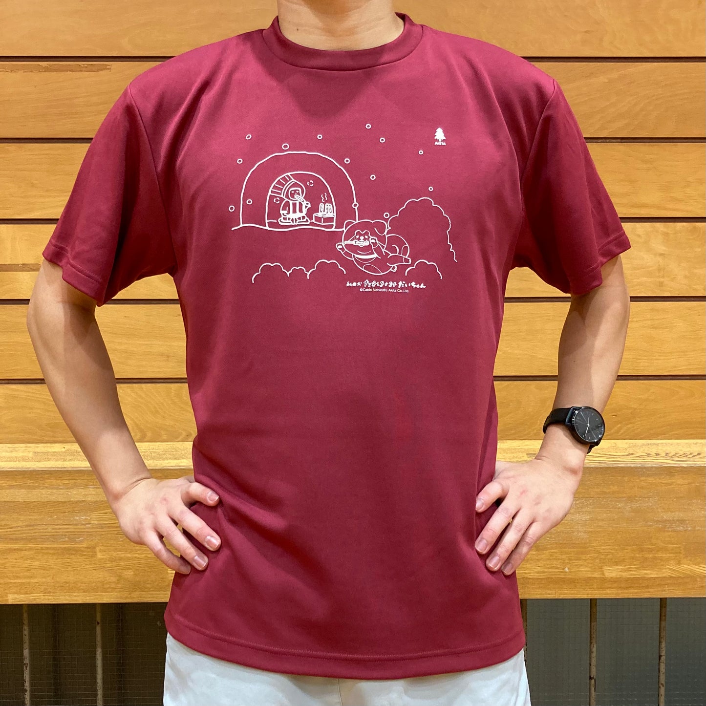 【現品限り】minton君&秋田犬たれみみだいちゃんコラボTシャツ(秋田)