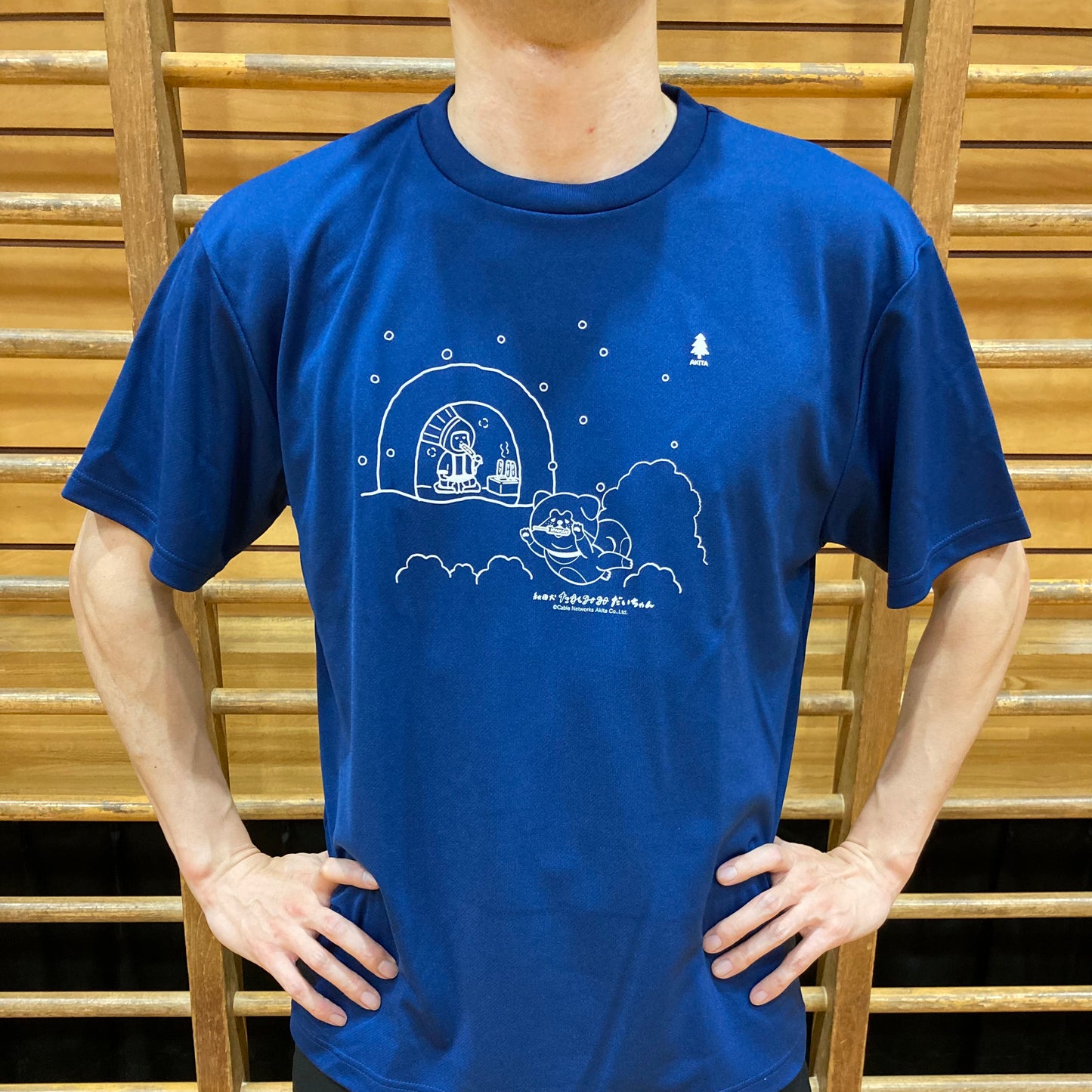 minton君&秋田犬たれみみだいちゃんコラボTシャツ(秋田)