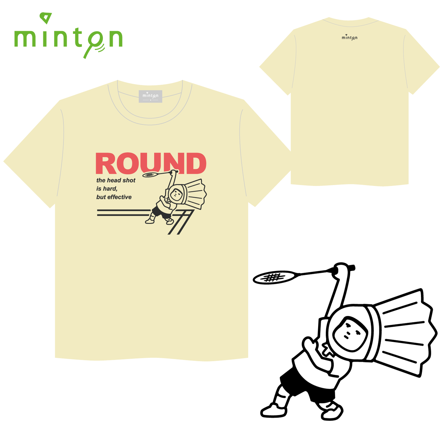 【現品限り】minton ラウンドTシャツ
