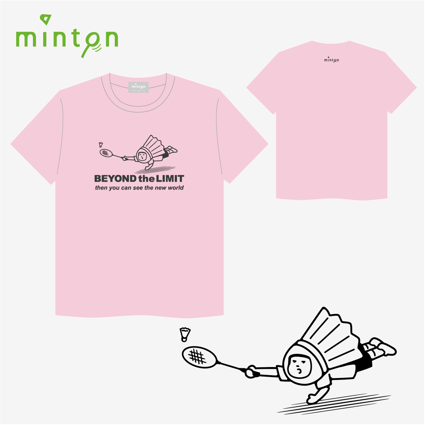 【セール対象商品】minton 限界突破Tシャツ
