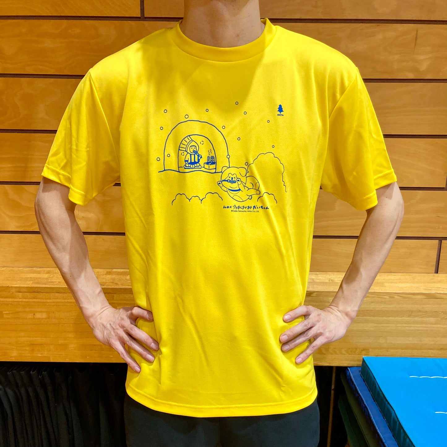 minton君&秋田犬たれみみだいちゃんコラボTシャツ(秋田)
