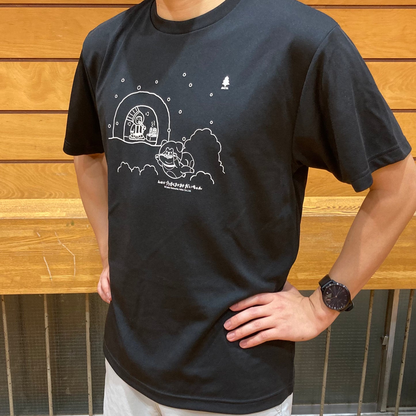 【現品限り】minton君&秋田犬たれみみだいちゃんコラボTシャツ(秋田)
