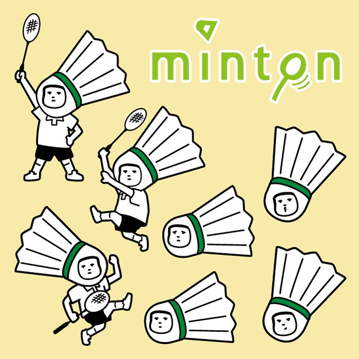 mintonくんステッカー（14cm×14cm）